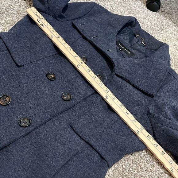 BLACK RIVET Classic Pea Coat Double Breasted Navy M Medium Lined Pockets Classy - Picture 13 of 16